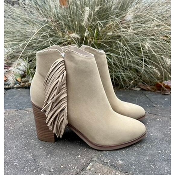 New! Mia boho western beige fringe booties size 8 - Picture 3 of 6